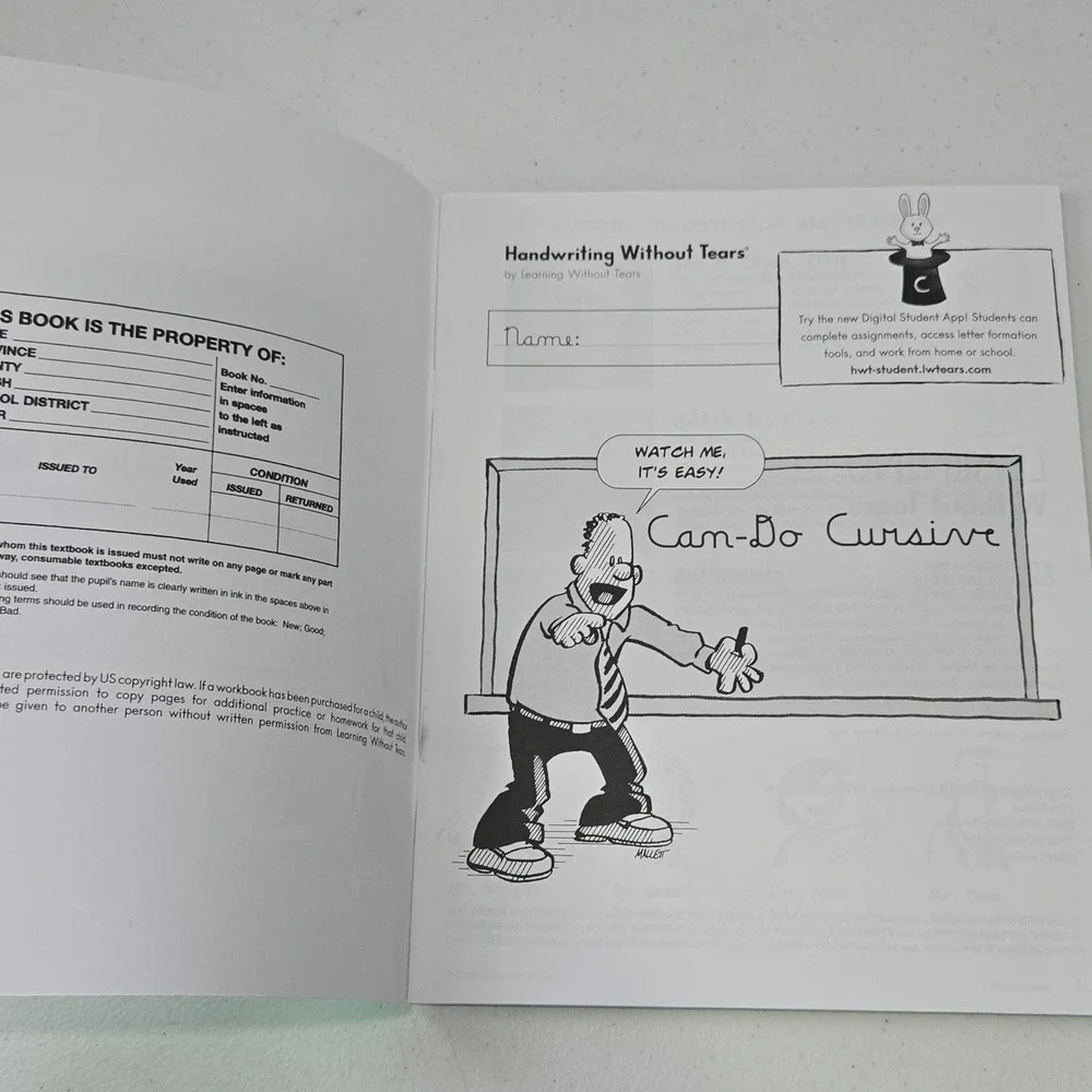 Handwriting Without Tears Can-Do Cursive Workbook 5th Grade 2022 Fifth Edition